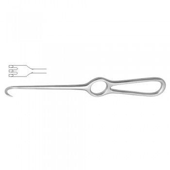 Volkmann Retractor 3 Semi Sharp Prongs Stainless Steel, 22 cm - 8 3/4"